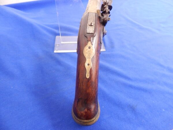 English Early 18th Century Brass Barrel Blunderbus Flintlock Pistol by G.Bower - Image 12