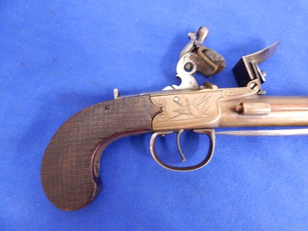 European Blunderbuss Flintlock Pistol with Snap Bayonet - Image 2