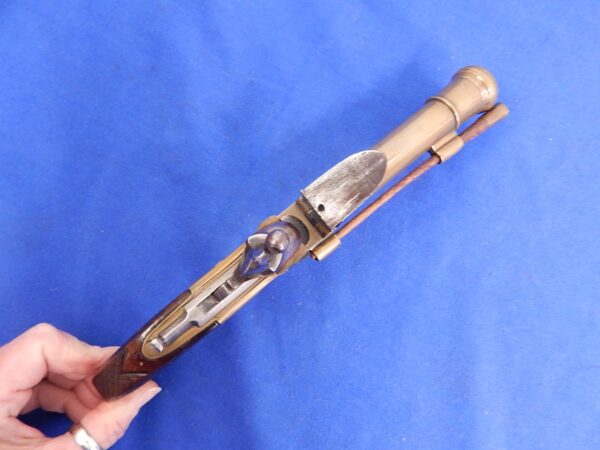European Blunderbuss Flintlock Pistol with Snap Bayonet - Image 5