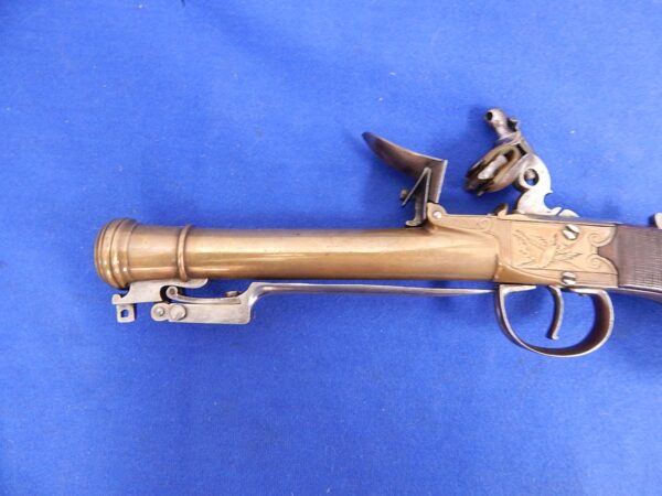European Blunderbuss Flintlock Pistol with Snap Bayonet - Image 8