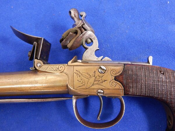 European Blunderbuss Flintlock Pistol with Snap Bayonet - Image 10