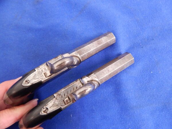 Cased Pair of Belgium Manufactured Persussion Single Shot Pistols - Image 6